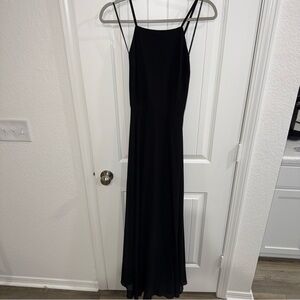 Elegant Lulus Black Spaghetti Strap Maxi Dress